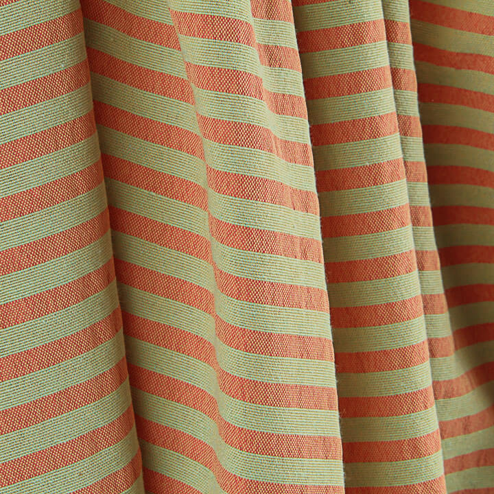 Lightweight Bámbula, Two-Tone Stripes in Coral and Mint Green - Ribes y Casals