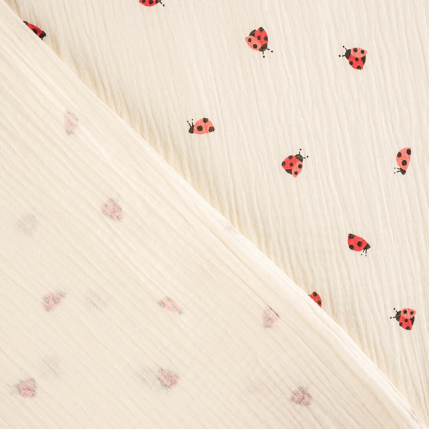Muslin Cotton Printed Ladybugs - Ribes y Casals