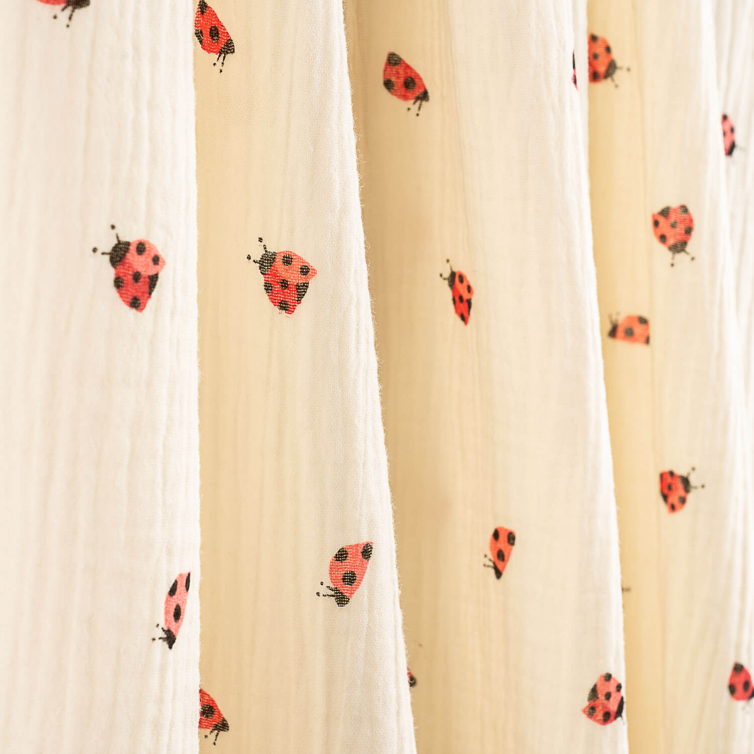 Muslin Cotton Printed Ladybugs - Ribes y Casals