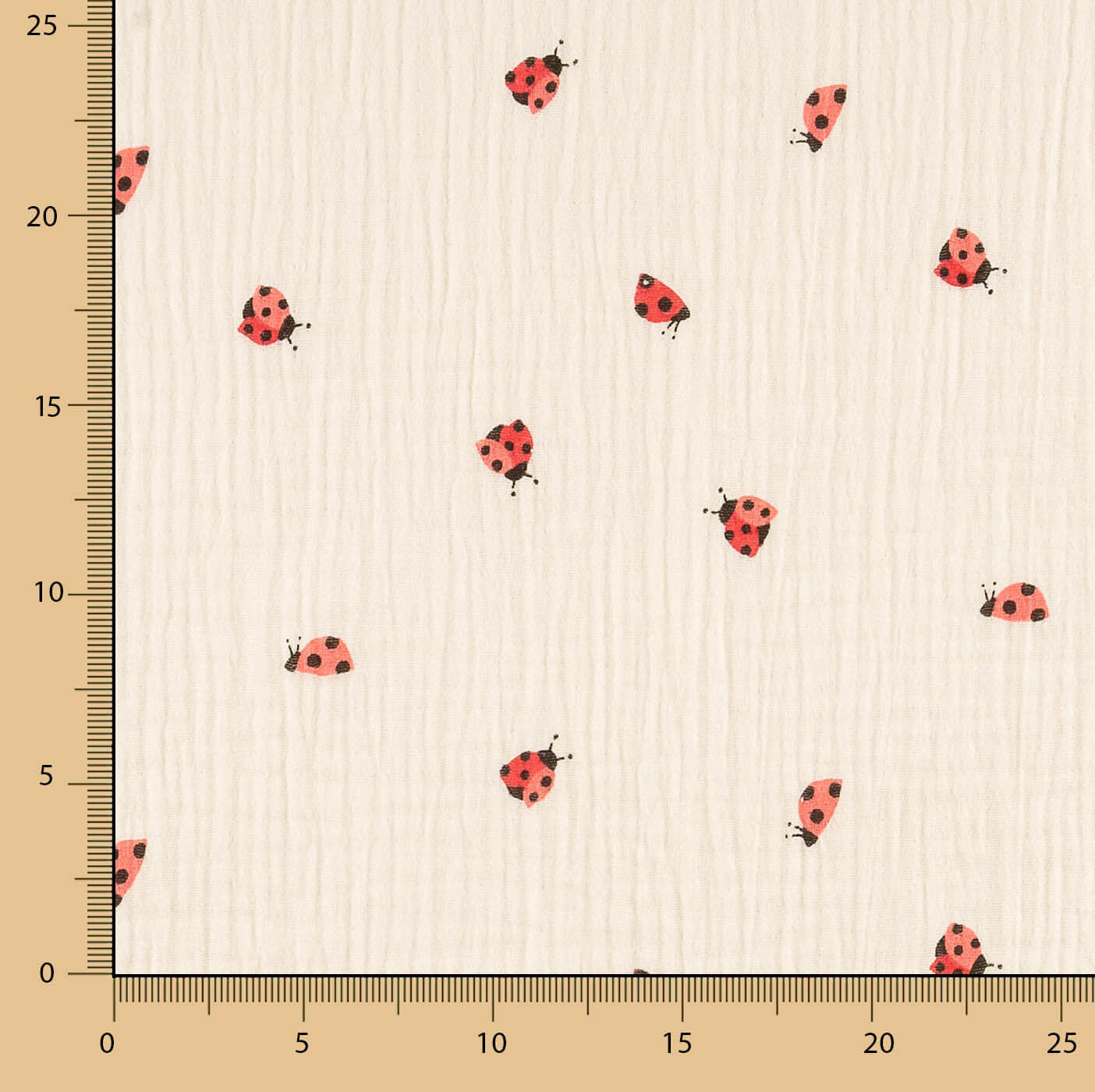 Muslin Cotton Printed Ladybugs - Ribes y Casals