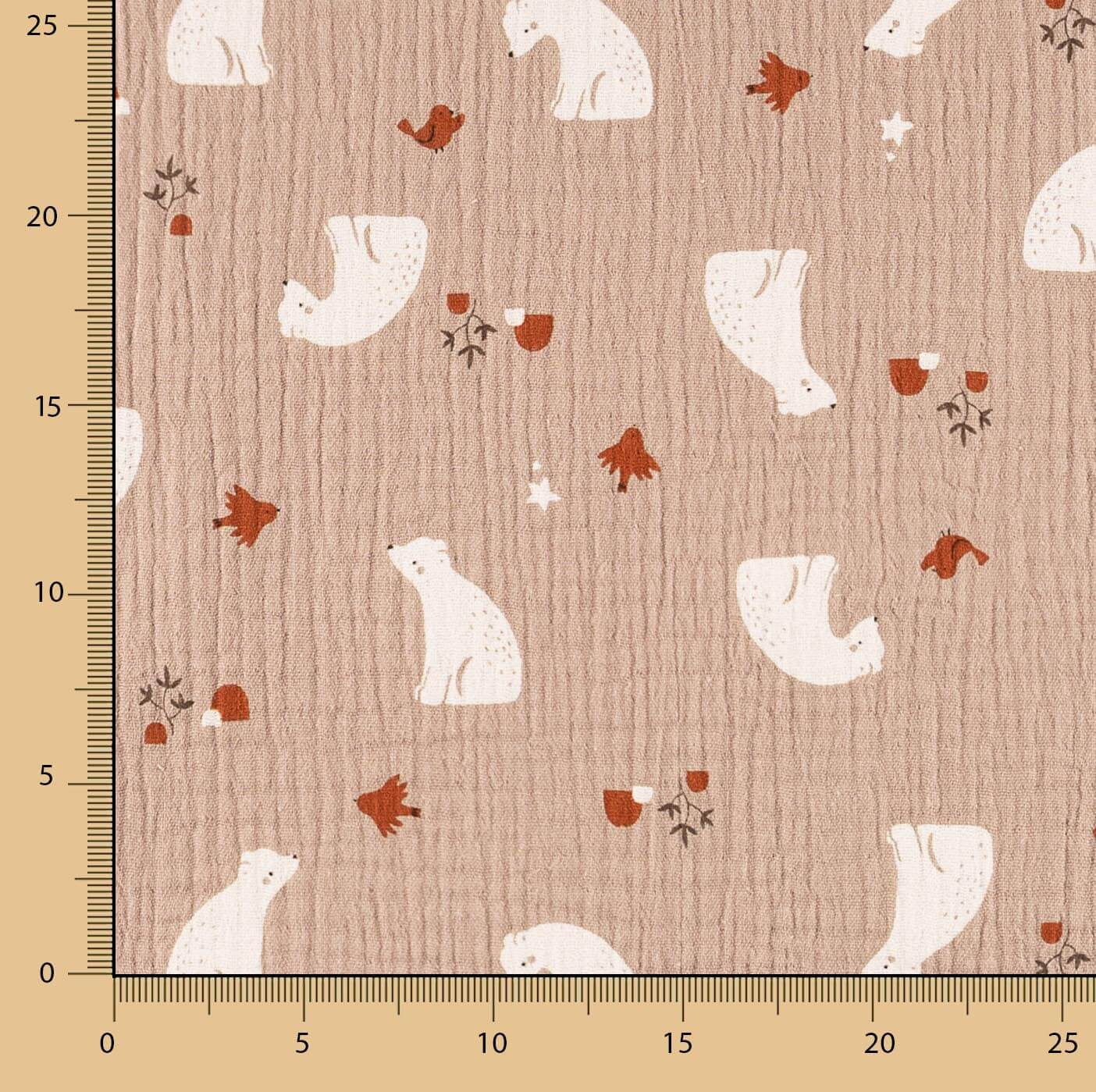 Beige Cotton Muslin Bears - Ribes y Casals
