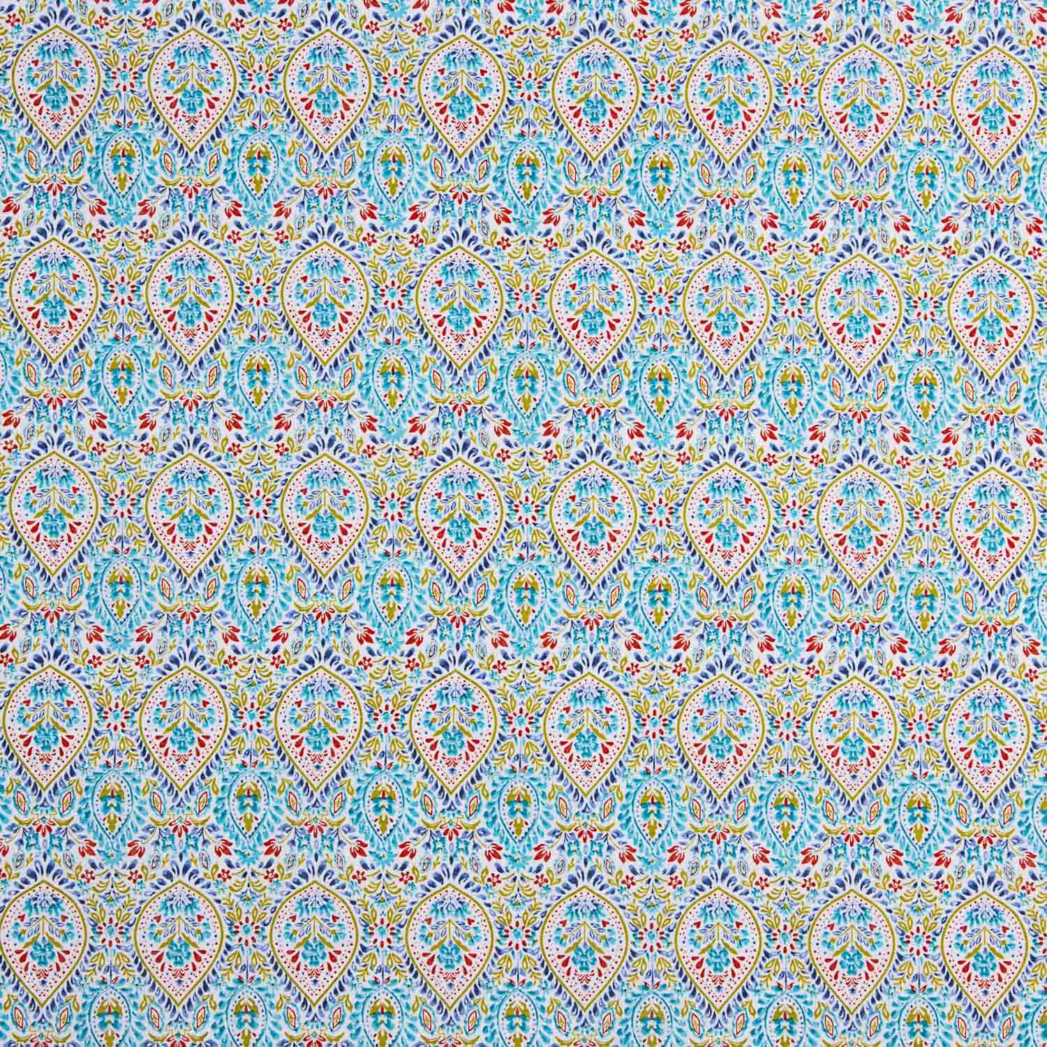 Turquoise Drops Printed Cotton Batiste - Ribes y Casals