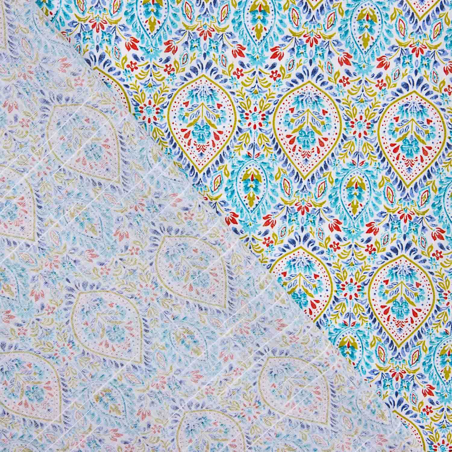 Turquoise Drops Printed Cotton Batiste - Ribes y Casals