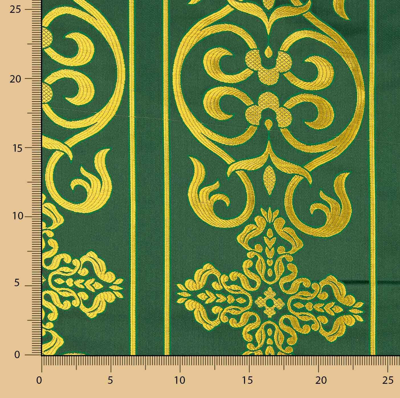 Ornamental Green and Gold Baroque Brocade - Ribes y Casals