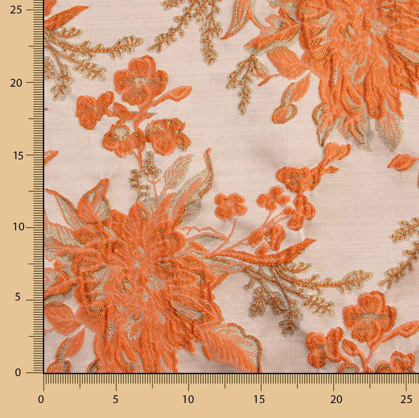 Imperial Coral Sunset Brocade - Ribes y Casals