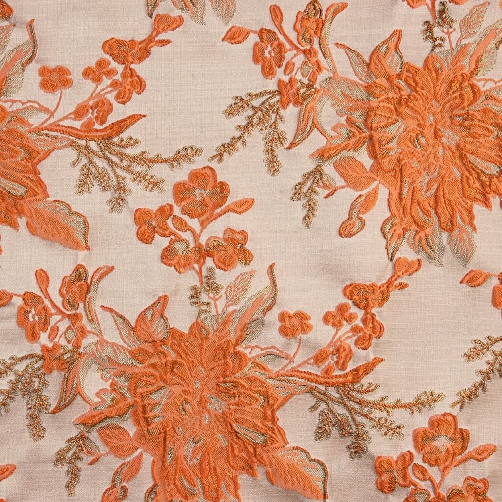 Imperial Coral Sunset Brocade - Ribes y Casals