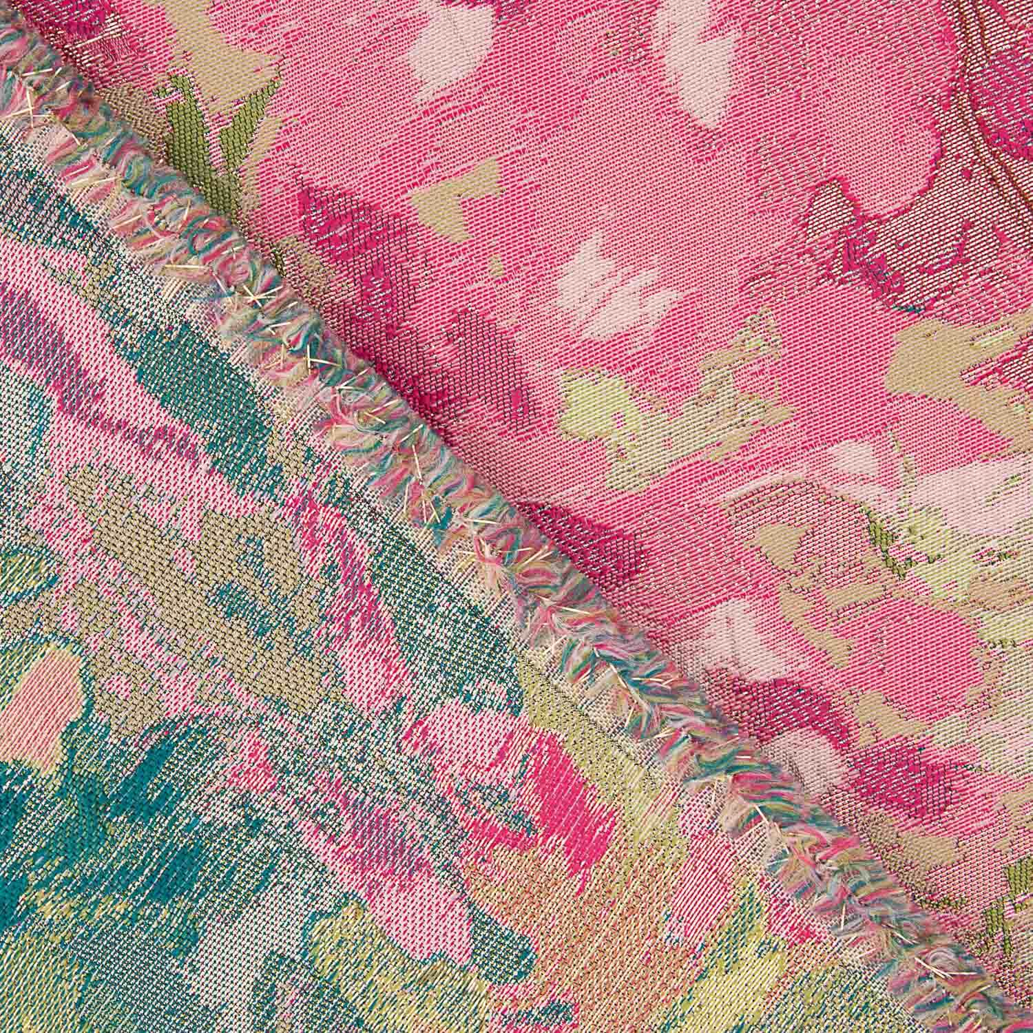 Floral Brocade Fuchsia and Green Roses - Ribes y Casals