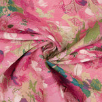 Floral Brocade Fuchsia and Green Roses - Ribes y Casals