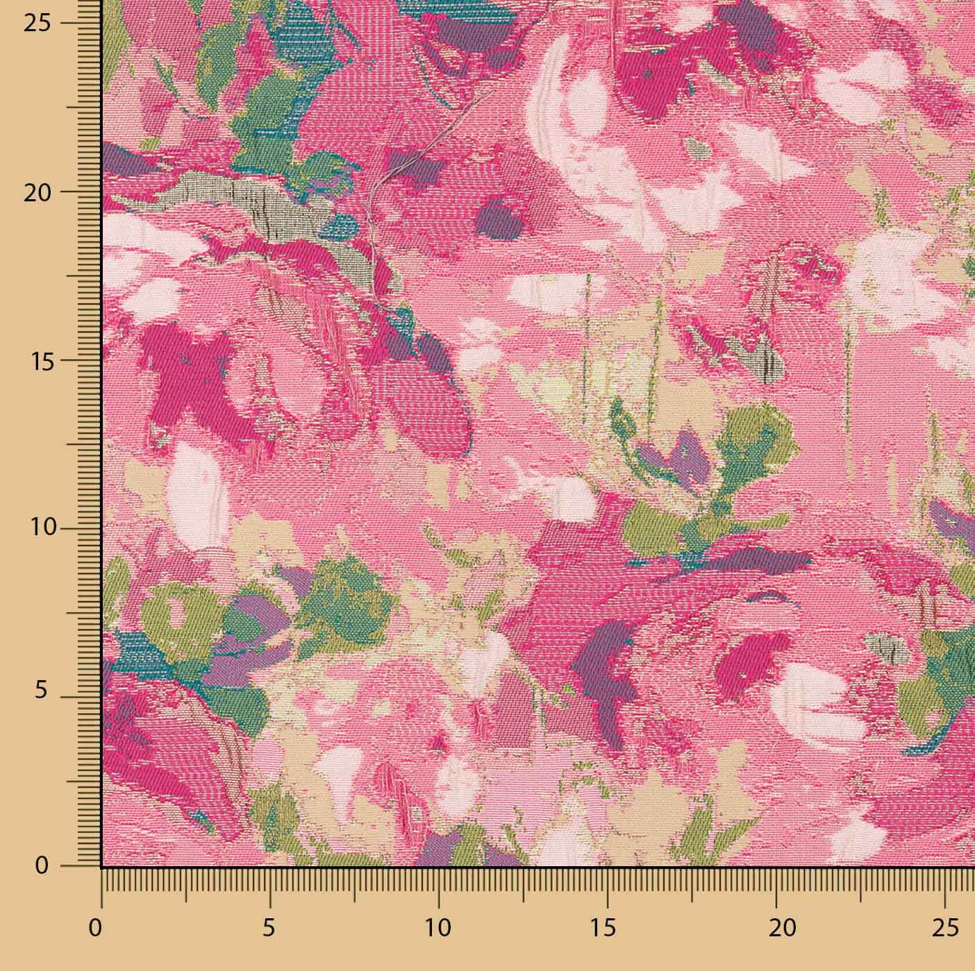 Floral Brocade Fuchsia and Green Roses - Ribes y Casals