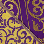 Liturgical Brocade Baroque Cross Purple Gold - Ribes y Casals
