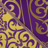 Liturgical Brocade Baroque Cross Purple Gold - Ribes y Casals