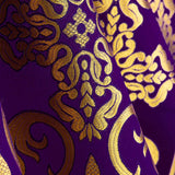 Liturgical Brocade Baroque Cross Purple Gold - Ribes y Casals