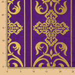 Liturgical Brocade Baroque Cross Purple Gold - Ribes y Casals