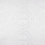 Liturgical Brocade Classic Cross White - Ribes y Casals