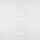 Liturgical Brocade Classic Cross White - Ribes y Casals