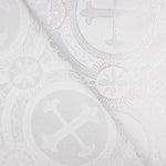 Liturgical Brocade Classic Cross White - Ribes y Casals