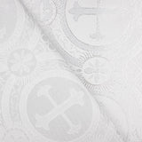 Liturgical Brocade Classic Cross White - Ribes y Casals