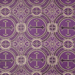 Liturgical Brocade Purple and Gold Ornamental Cross - Ribes y Casals