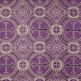 Liturgical Brocade Purple and Gold Ornamental Cross - Ribes y Casals