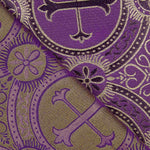 Liturgical Brocade Purple and Gold Ornamental Cross - Ribes y Casals