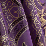Liturgical Brocade Purple and Gold Ornamental Cross - Ribes y Casals