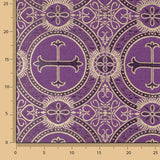Liturgical Brocade Purple and Gold Ornamental Cross - Ribes y Casals