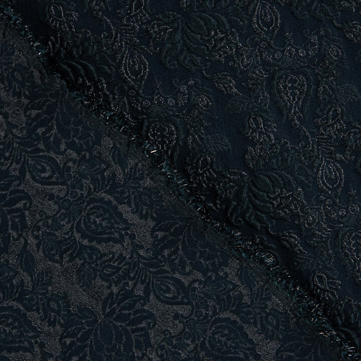 Imperial Ocean Brocade – Navy Blue and Silver - Ribes y Casals