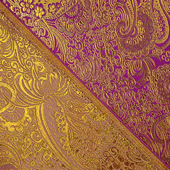 Purple Jacquard with Gold Lurex Cashmere - Ribes y Casals