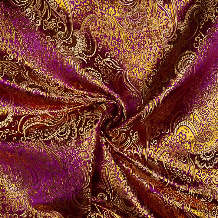 Purple Jacquard with Gold Lurex Cashmere - Ribes y Casals