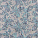 Mauve Aquamarine Leaf Brocade Fabric - Ribes y Casals