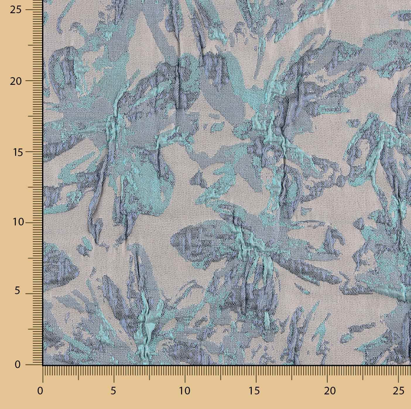 Mauve Aquamarine Leaf Brocade Fabric - Ribes y Casals