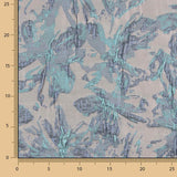 Mauve Aquamarine Leaf Brocade Fabric - Ribes y Casals