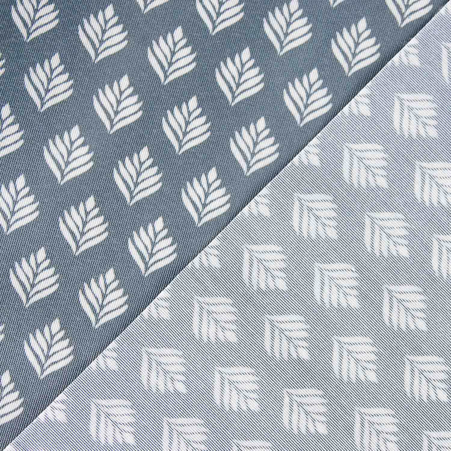 Leaf Blue Grey Stain-Resistant Resin-Coated Tablecloth - Ribes y Casals