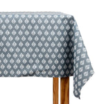 Leaf Blue Grey Stain-Resistant Resin-Coated Tablecloth - Ribes y Casals