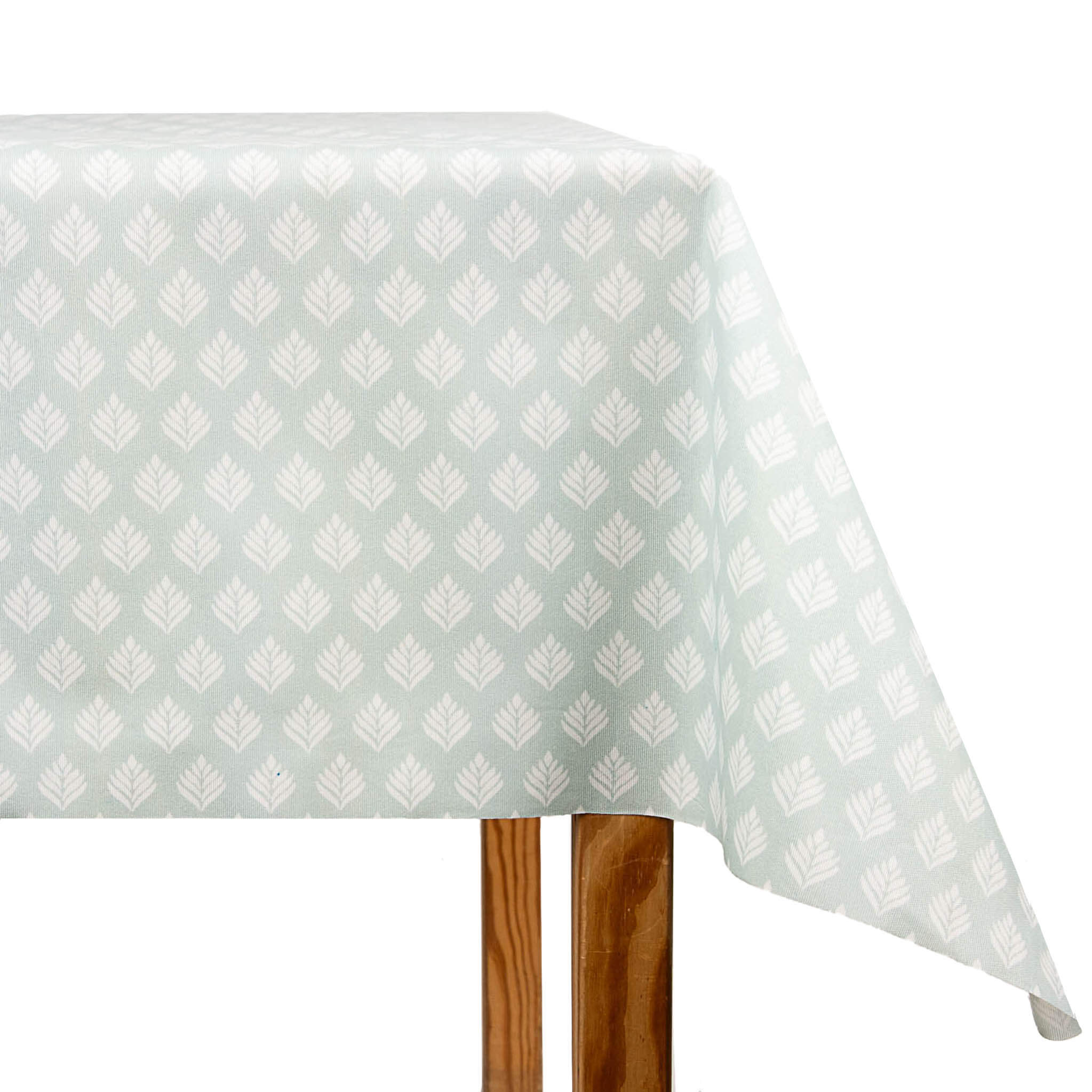 Soft Green Leaf Stain-Resistant Resin-Coated Tablecloth - Ribes y Casals