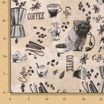 Printed Cotton Canvas – Coffee, Coffee Makers and Beans - Ribes y Casals