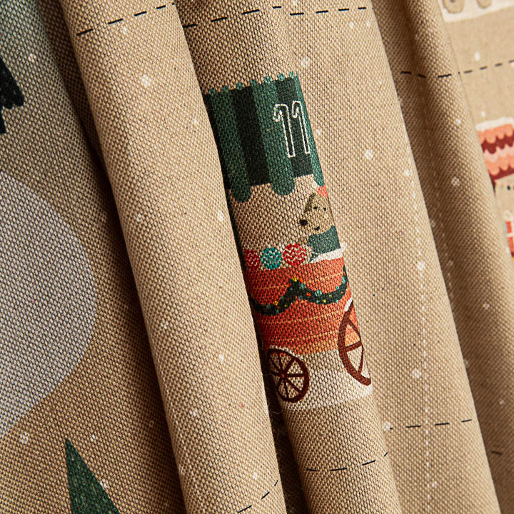 Children's Cotton Advent Calendar Panel: Santa's Adventure – DIY - Ribes y Casals