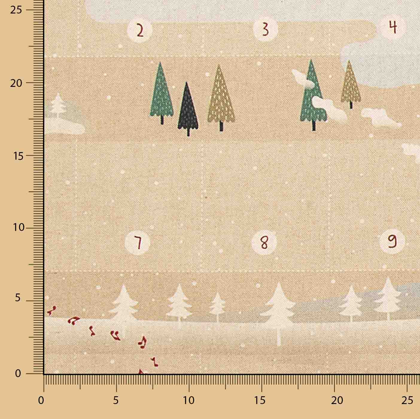 Children's Cotton Advent Calendar Panel: Santa's Adventure – DIY - Ribes y Casals