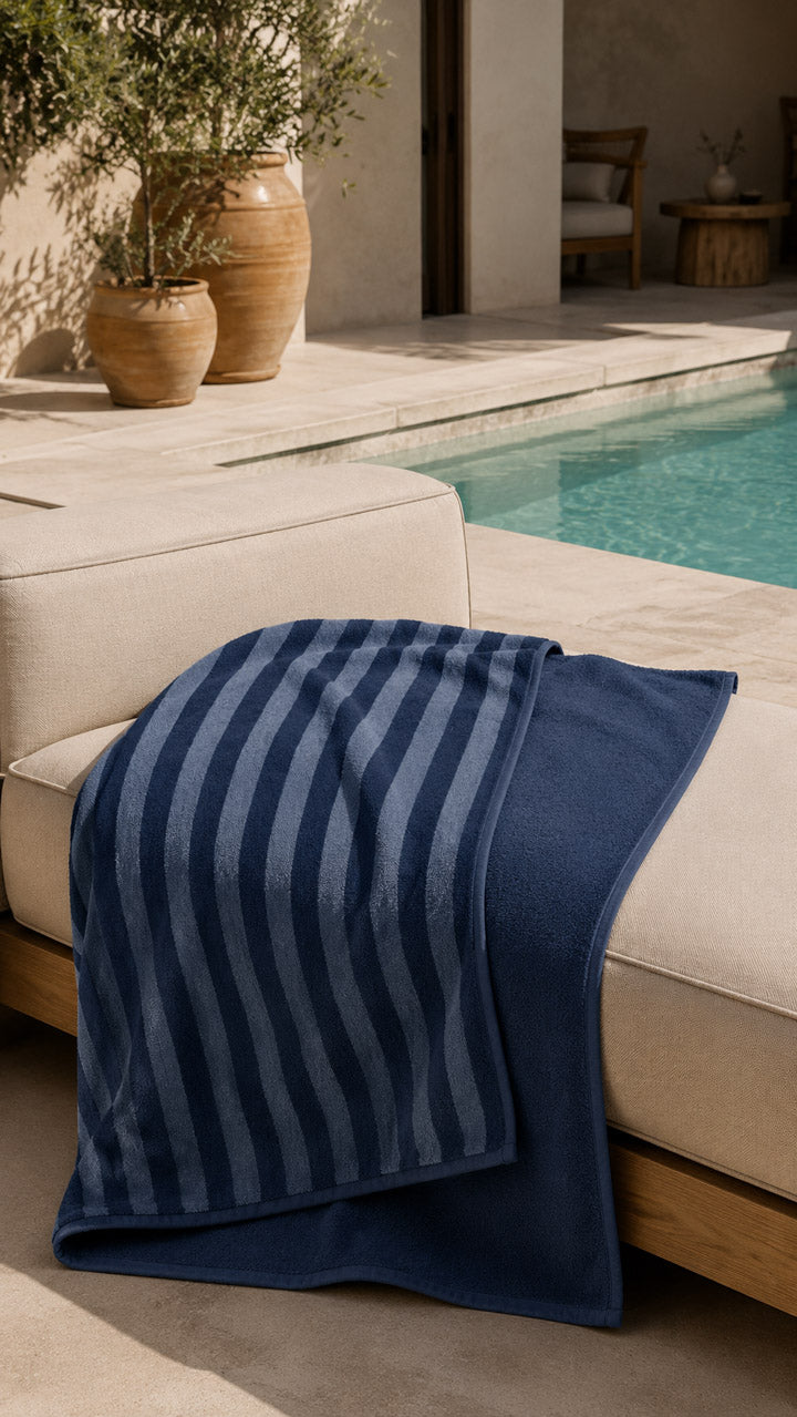 Baltic Blue and Indigo Micro Bamboo Towel - Ribes y Casals
