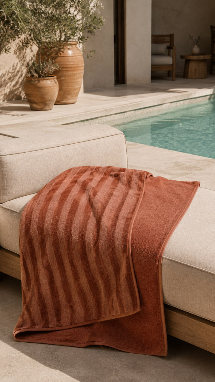 Marsala and Scarlet Micro Bamboo Towel - Ribes y Casals
