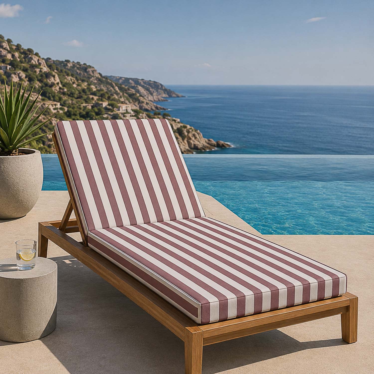 Outdoor Teflon Stripes Burgundy 320 cm - Ribes y Casals