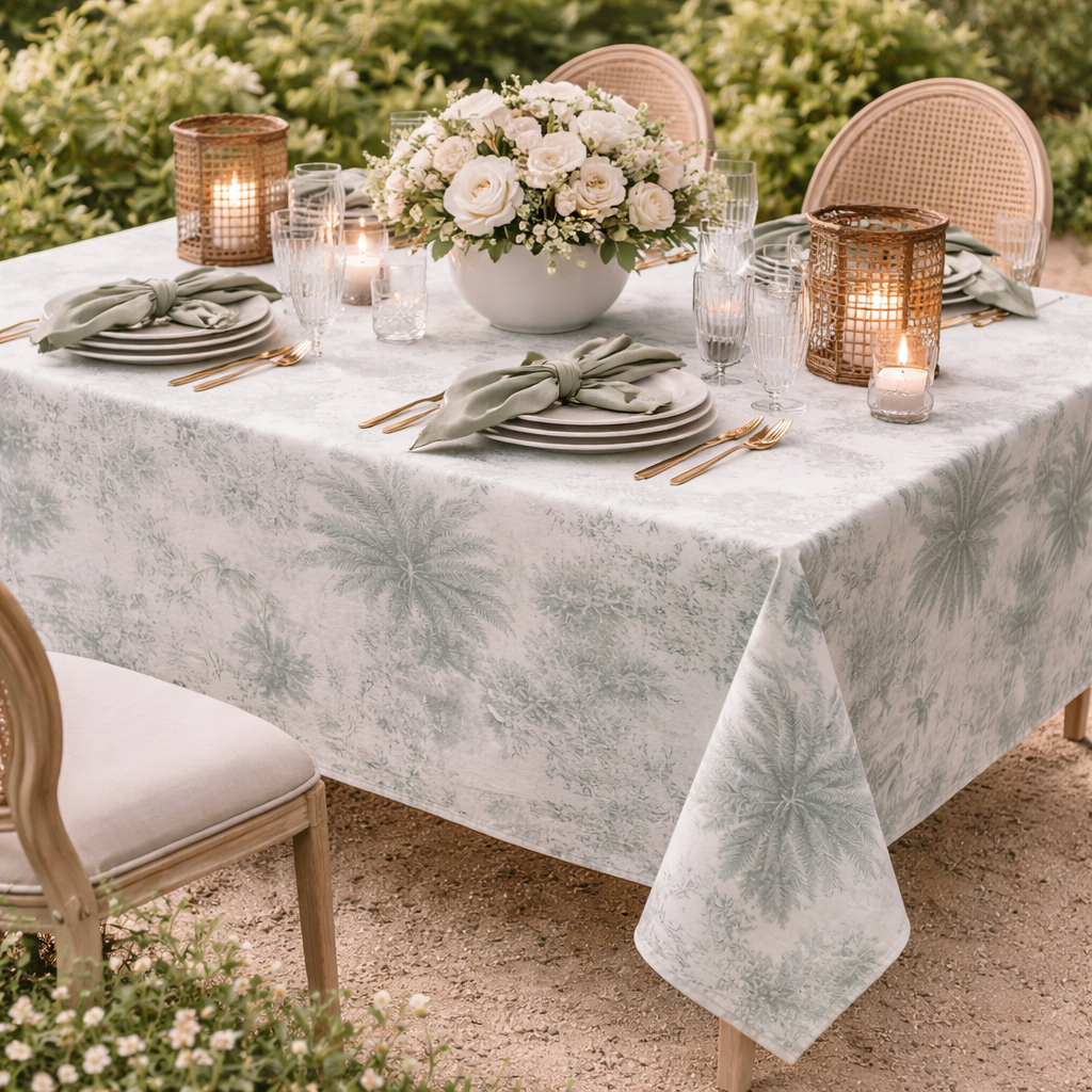 Green Jungle Print Linen - Ribes y Casals