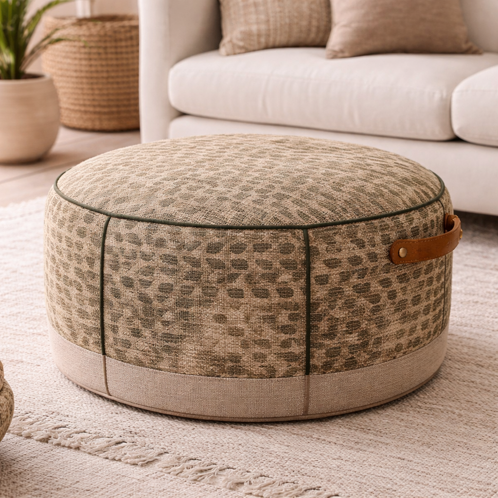 Linen and Jute Botanical Print Green - Ribes y Casals