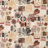 Vintage Chocolate and Cocoa Printed Cotton Canvas - Ribes y Casals