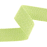 Lime Green 30 mm Cotton Herringbone Ribbon - Ribes y Casals