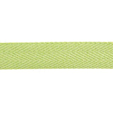 Lime Green 30 mm Cotton Herringbone Ribbon - Ribes y Casals