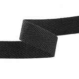 30 mm Black Cotton Herringbone Tape - Ribes y Casals