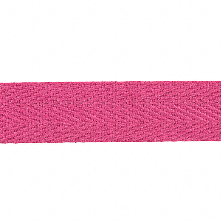 30 mm Fuchsia Pink Cotton Herringbone Ribbon - Ribes y Casals