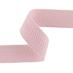 Soft Pink 30 mm Cotton Herringbone Ribbon - Ribes y Casals