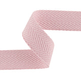 Soft Pink 30 mm Cotton Herringbone Ribbon - Ribes y Casals